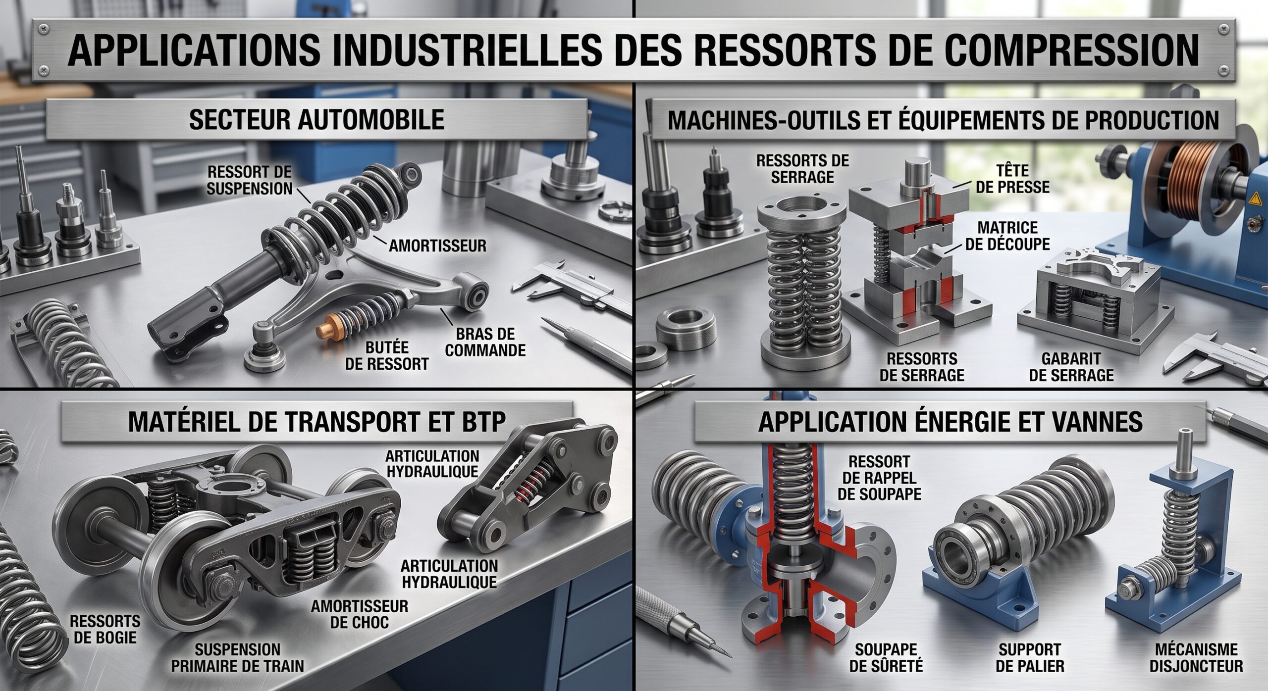 Applications industrielles des ressorts de compression