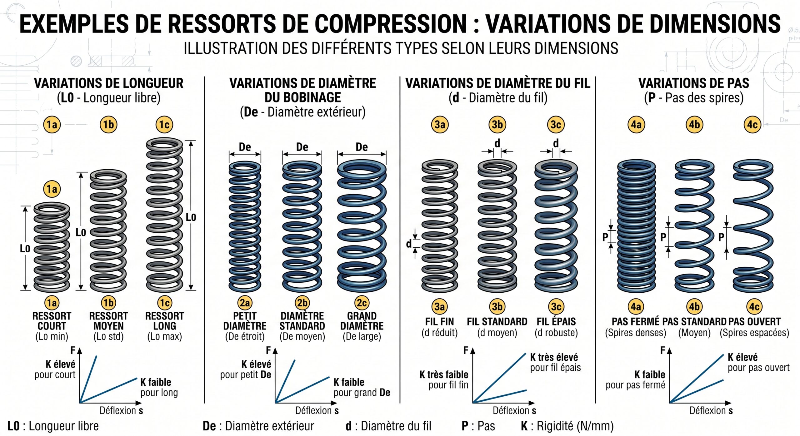 Exemples de ressorts de compression