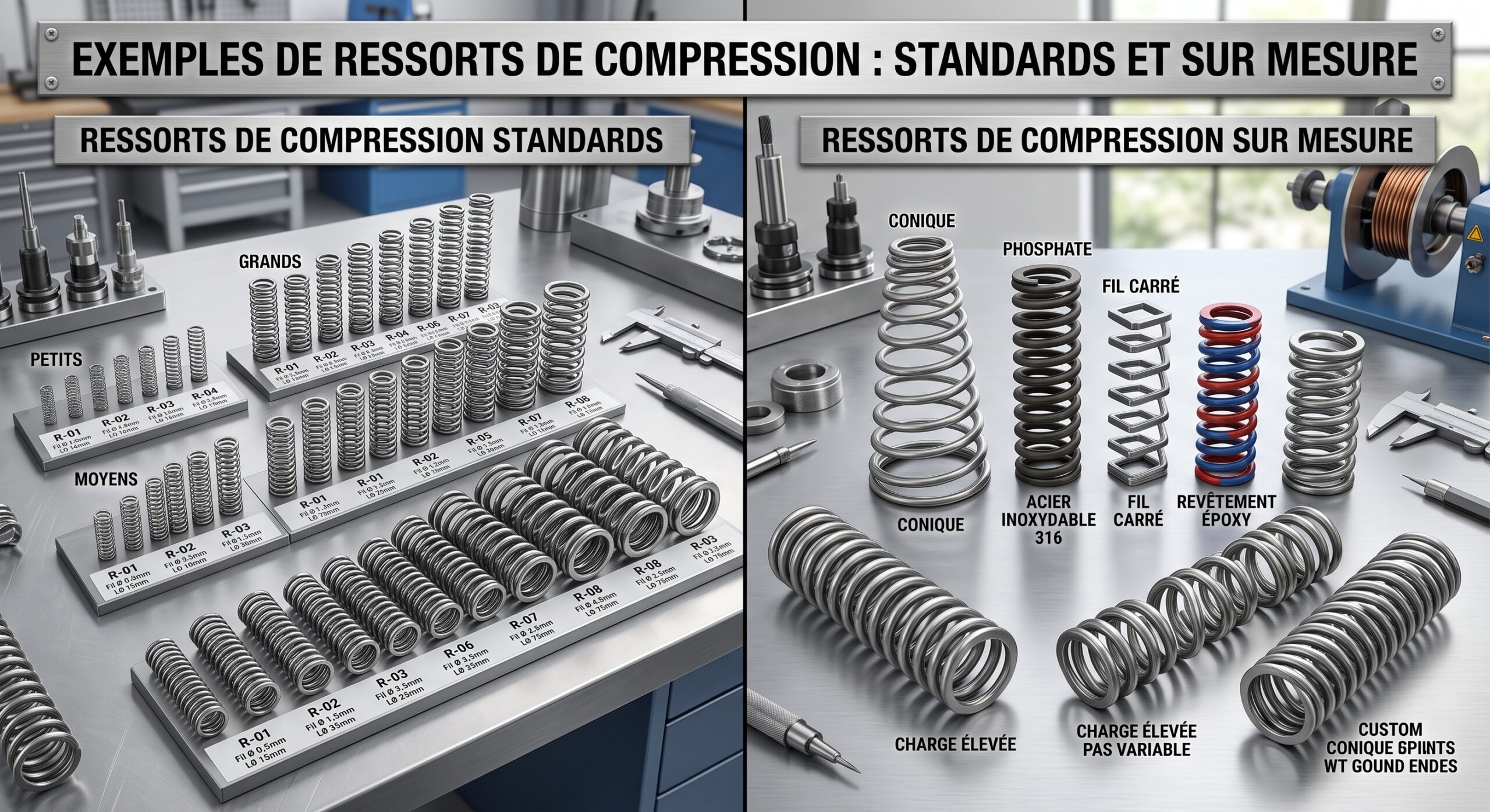 Ressorts de Compression Standards et sur Mesure en acier