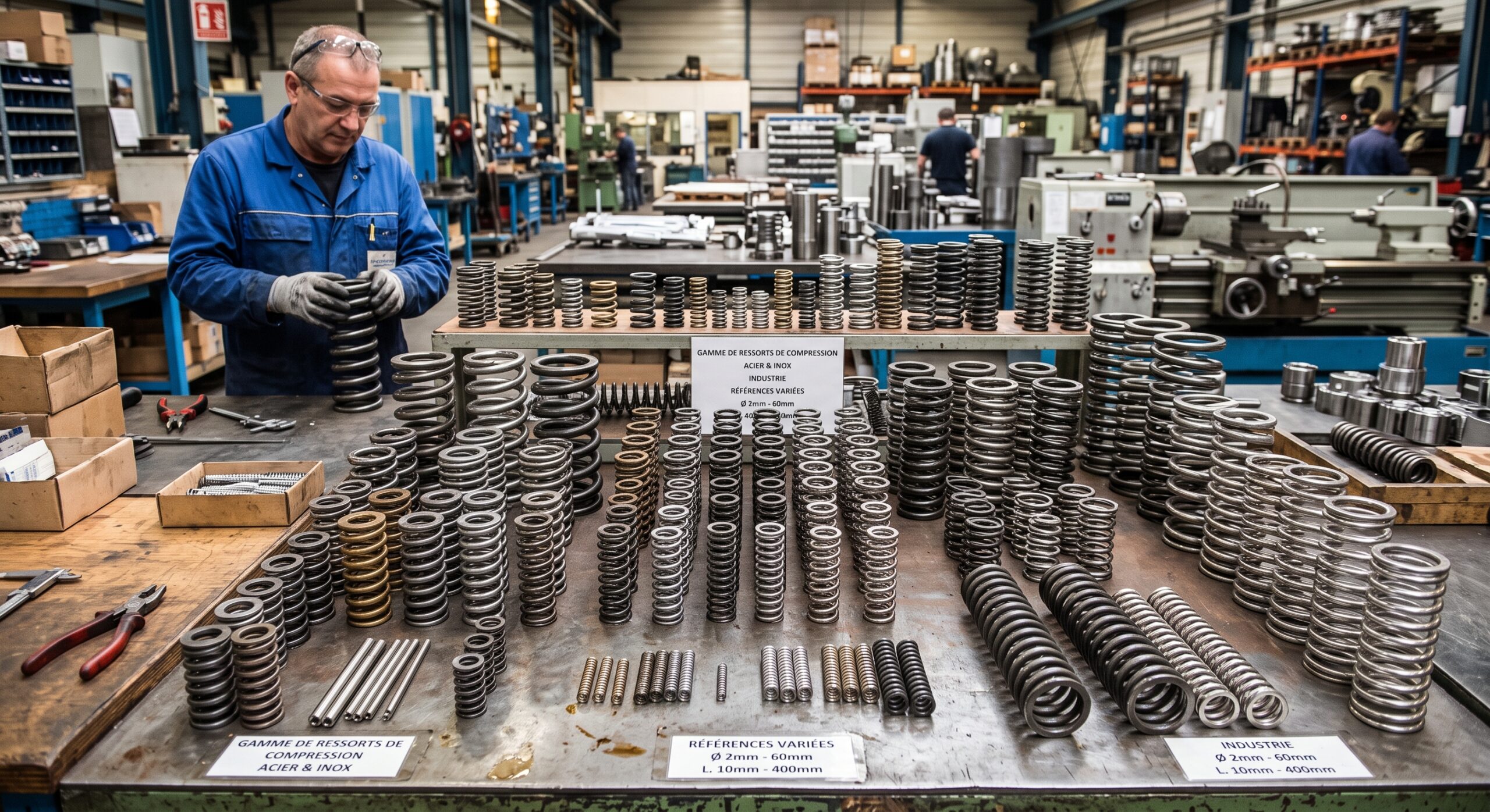 Aperçu de ressorts de compression standards et sur mesure