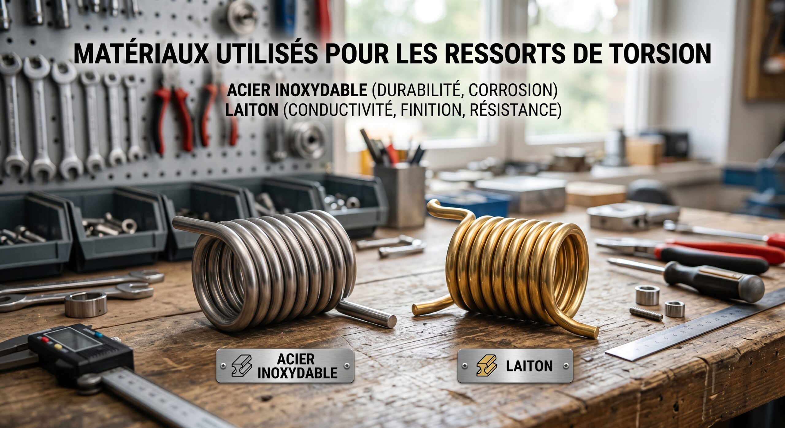 Fils d'acier inoxydable et de laiton utilisés pour les ressorts de torsion