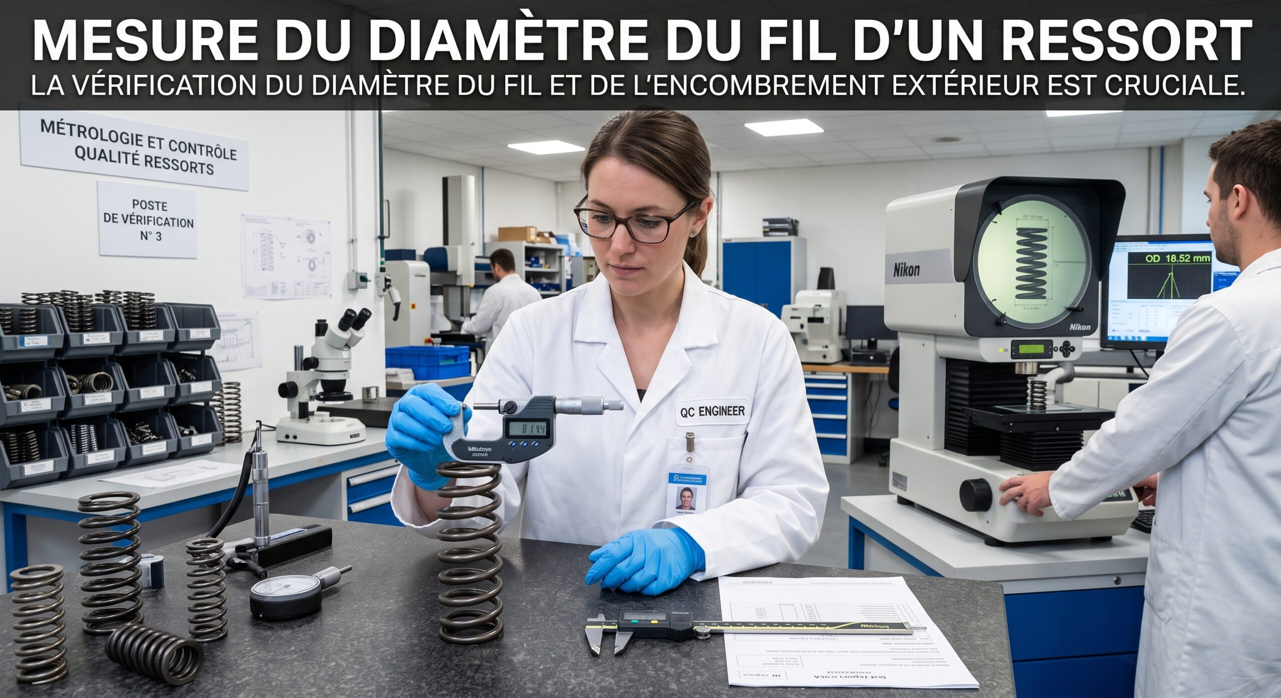 Mesure du diamètre du fil d'un ressort